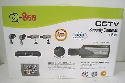 Q-See Surveillance Camera 4 Pack Indoor / Outdoor CCD Color Camera Home Security • $129.99
