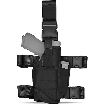 Tacticon Universal Drop Leg Holster Adjustable Right Hand Thigh Pistol Gun Bag • $12.98