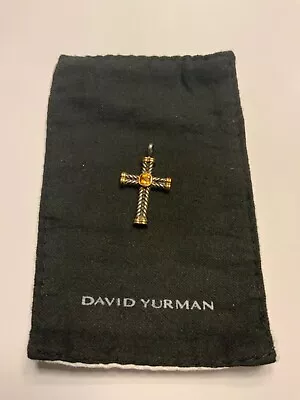 David Yurman STERLING SILVER And 14k Cross With 5mm Citrine • $225