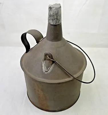 Vintage Coal Miners Tin Metal Canteen Water Flask Handmade With Bail & Handle • $20