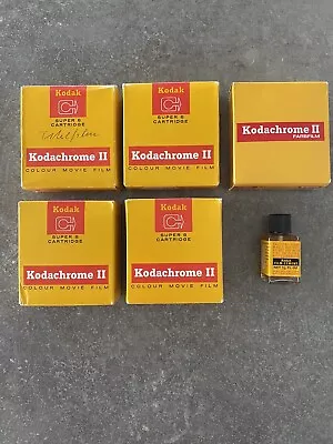 5x Kodachrome II Color Movie Film Super 8 Cartridge + 1x Kodak Film Cement • £71.76