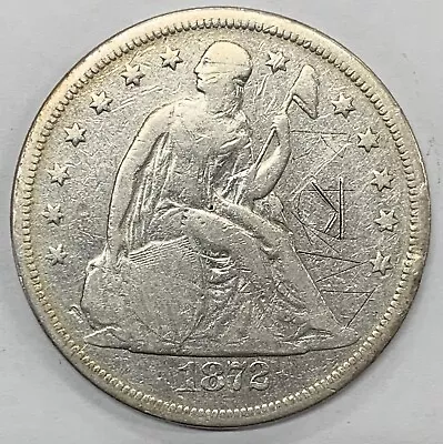 1872 Seated Liberty $1 Silver Dollar Coin-VG Details-Scratch • $150