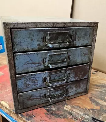 Vintage Metal 4 Drawer Cabinet  Small Parts Storage  12  X 10  X 10  • $39.95