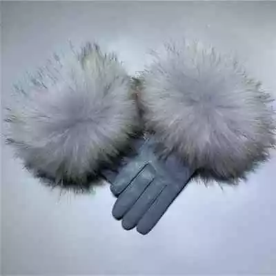 Gloves Winter Sheepskin Genuine Leather Gloves Driving Thickening Mitten • $64.15
