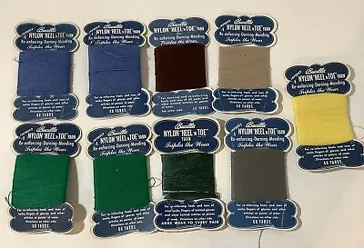 Vintage Bucilla Nylon Heel N Toe Mending Yarn Various Colors Lot Of 9 • $18.97