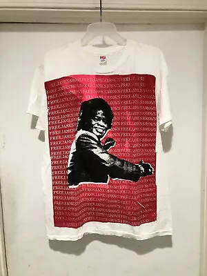 $850 • Buy Vintage 80s Free James Brown Michael Roman Hand Print T Shirt L Don Rock Punk