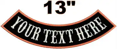 Custom Embroidered 13  Bottom Rocker Patch MC Biker Motorcycle Club Jacket Cut • $15.50