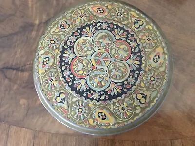 Vintage Huntley & And Palmers Embossed Floral Design Round Biscuit Tin • £9.99