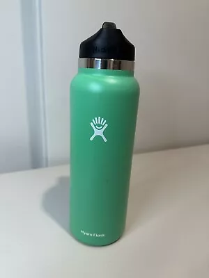 Hydro Flask 40oz Wide Mouth Straw Lid Bottle GREEN See Photos FREE SHIPPING • $25