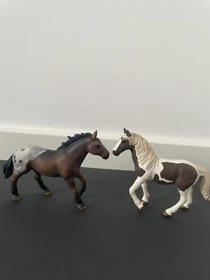 £15 • Buy Schleich Appaloosa Stallion 2012 Model + Schleich Pinto Mare 2016 Model