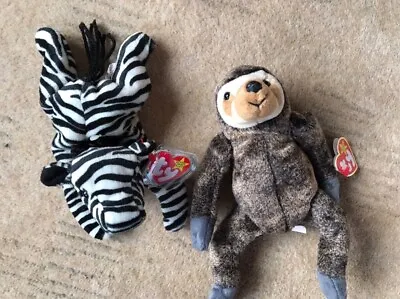 TY Beanie Slowpoke (Sloth May 20) Ziggy ( Zebra Dec 24) • £5.50