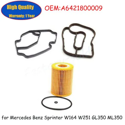 Filter & Oil Filter Housing Gasket For Mercedes ML320 ML350 R320 Dodge Sprinter • $14.87