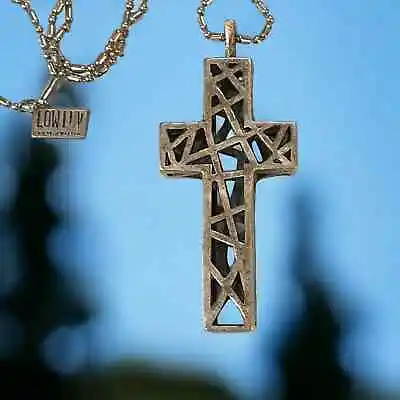 Modernist Cross Pendant LOW LUV By Erin Wasson Jewelry Statement Necklace Signed • $54.40