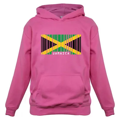 Jamaica Barcode Style Flag - Kids Hoodie Jamaican Country Travel Flags Kingston • £16.95
