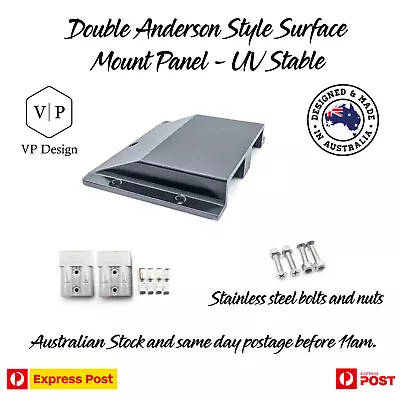 Double Twin Anderson Plug Surface Mount Cover Kit External Suit 50 Amp Inc Bolts • $39.95