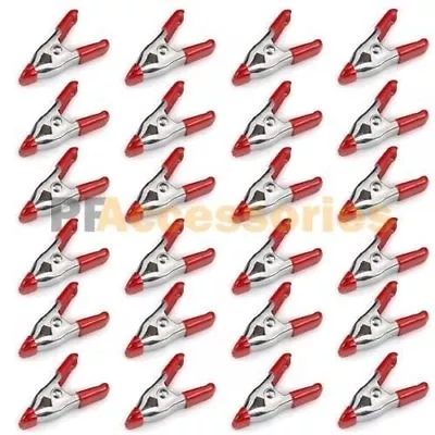 24x 2 Inch Mini Metal Spring Clamps W/ Red Rubber Tips Tool LOT Of 24 Pcs Pack • $10.59