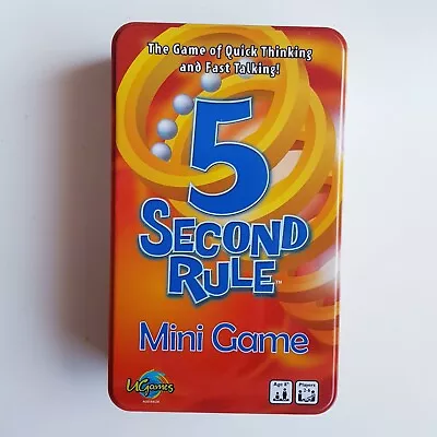 Family Board Game 5 Second Rule Mini Game Tinned  Quick Thinking And Talking New • $18.50