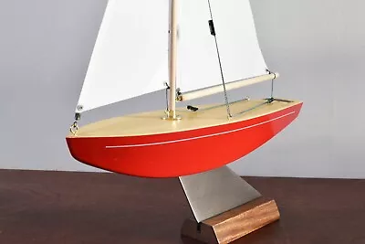 £75 • Buy 12in DRAGONFLY Red Traditional English Wooden Pond Yacht Model Sailing Boat