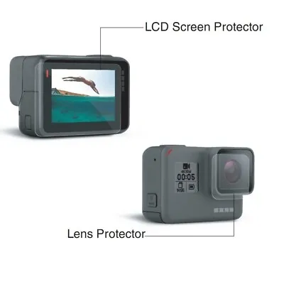 2 In1 LCD Dispaly Screen Protector + Lens Protector For GoPro Hero 7 6 5 Black • $27.19