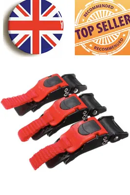 £5.99 • Buy 3x Sawtooth Plastic Motorcycle Helmet Speed Clip Chin Strap Quick Release Uk