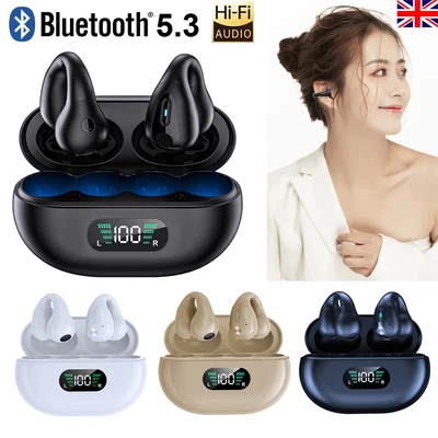 £6.98 • Buy 2023 Wireless Ear-Clip Bone Conduction Earphones Bluetooth 5.3 Clip-On Earbuds