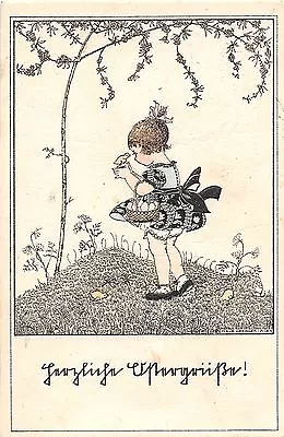 ARTIST SIGNED Postcard ART NOUVEAU C'10 MELA KOEHLER Girl Chicks • $27.51