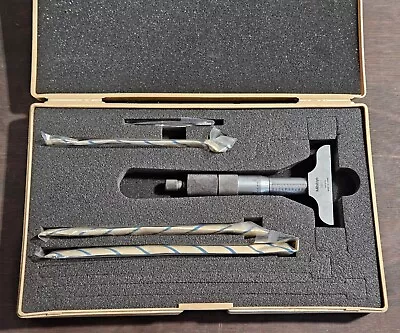 Mitutoyo 129-127 Depth Micrometer Set 0-4  Range .001  Grads #DMC 2.5-4 Nice • $115