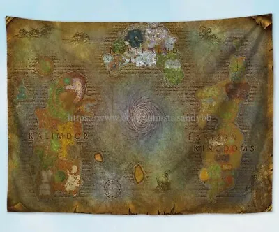 $88.95 • Buy Wall Decor World Of Warcraft Map WOW Game Mural Tapestry Cloth Poster