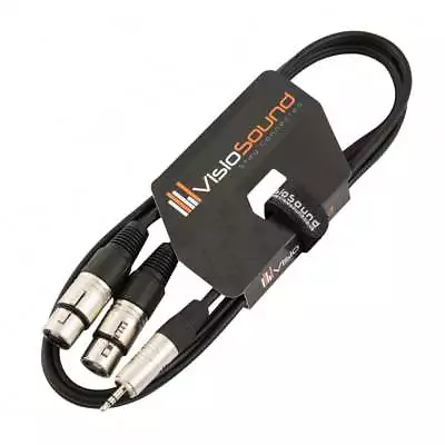 3.5mm Stereo TRS Mini Jack To Twin 2 X Female XLR Lead / Audio Signal Cable • £6.99