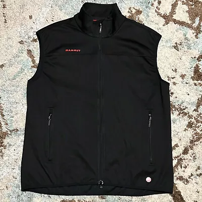 Mammut Mens Full Zip Windstopper Vest Soft Shell Size 2XL Black Insulated • $55