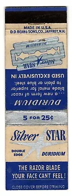 SILVER STAR RAZOR BLADES Matchbook Matchcover - VINTAGE ADVERTISING • $1.99