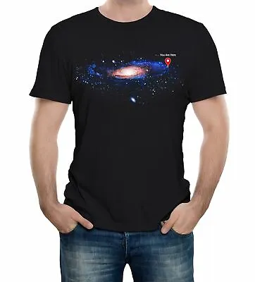 £9.99 • Buy You Are Here Men's T-Shirt Space Map Stars Science Solar System Galaxy Infinity