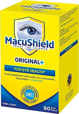 MacuShield Original Plus Capsules - 90 Day Pack Eye Health Food Supplement Cont • £21.97