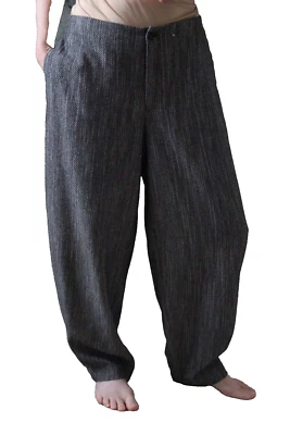 £64 • Buy OSKA Women's Casual Balloon Trousers Cotton Blend Black Melange Pockets  Size L