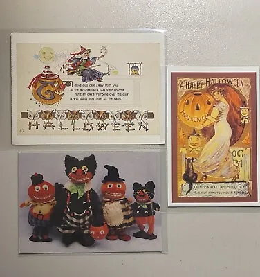 3 Halloween Postcards Vintage Witches Pumpkins Spells • $12.49