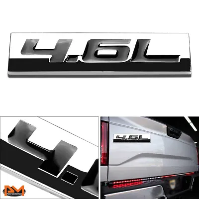  4.6L  Polished Metal 3D Decal Black Emblem Exterior Logo For 96-10 Ford Mustang • $7.89