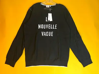 Adriano Goldschmied Cedic Crew Sweater Mens XL Black La Nouvelle Vague $198 NWT • $51.64