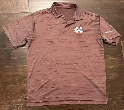 Men’s Columbia Mississippi State Bulldogs Red/ Maroon Logo Polo Shirt- Large￼ • $15