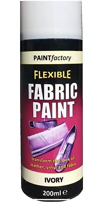 X1 Ivory Fabric Spray Paint Leather Vinyl & Much More Flexible 200ml 5 Colours • £9.99