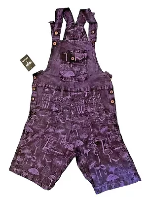 Short Purple Mushroom Hippie Festival Overalls From Nepal S/M M/L Or XL • $39.95