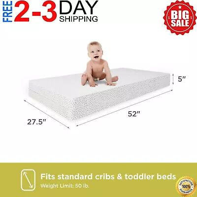 Toddler Foam Mattress Crib 5  Bed Kid Size Small Baby Sleeper Support NEW • $54.99