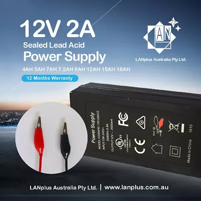 12V 2A Sealed Lead Acid AGM Battery Charger F 5AH 7AH 7.2AH 9AH 12AH 15AH 18AH • $26.99