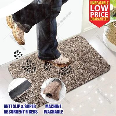 New Soft Magic Clean Floor Mat Doormat Super Absorbent Non Slip Washable Rug • £7.49