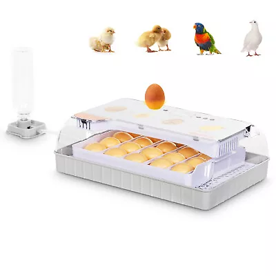 Pet 20 Eggs Hatching Incubator AutoTurning Turkey Quail Goose Pigeons LED Lights • $42.99