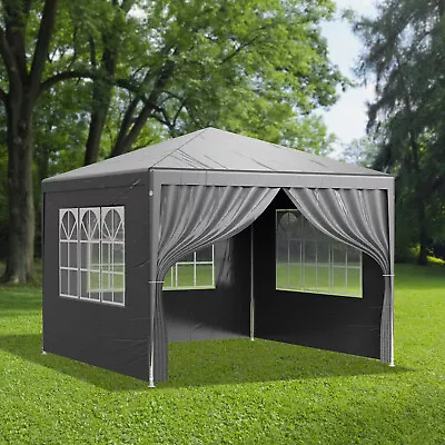 Heavy Duty 3x3M Gazebo Marquee Canopy Waterproof Garden Patio Party Tent W/Sides • £53.99
