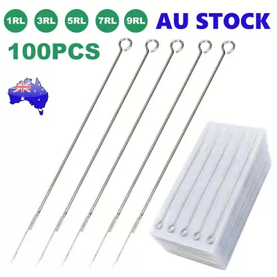 100pcs Kit Premium Tattoo Needle Hand Stick Poke 1RL 3RL 5RL 7RL 9RL Needles Set • $18.85