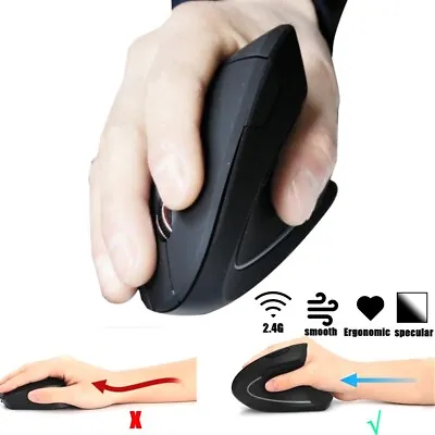 £9.99 • Buy 2.4GHz Wireless Ergonomic Design Vertical Optical Mouse Mice For Laptop Computer