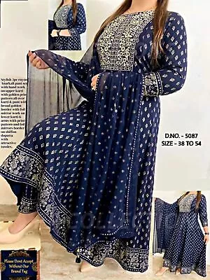 Pakistani Salwar Kameez Indian Anarkali Embroidery Plus Size Party Wedding Dress • £30.36