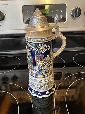 Vintage Lidded Beer Stein With Music Box In Bottom. • $25