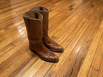 Vintage James Leddy Boots Full Quill Ostrich Custom Boots Women's 8 Narrow • $300